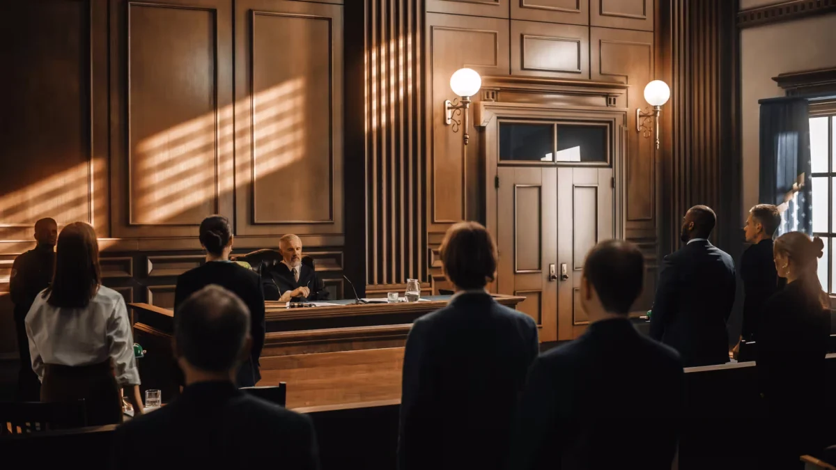 The meeting in court